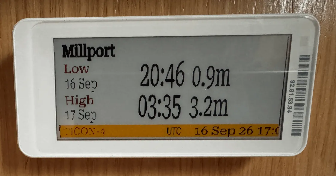 2.9” Tide Clock